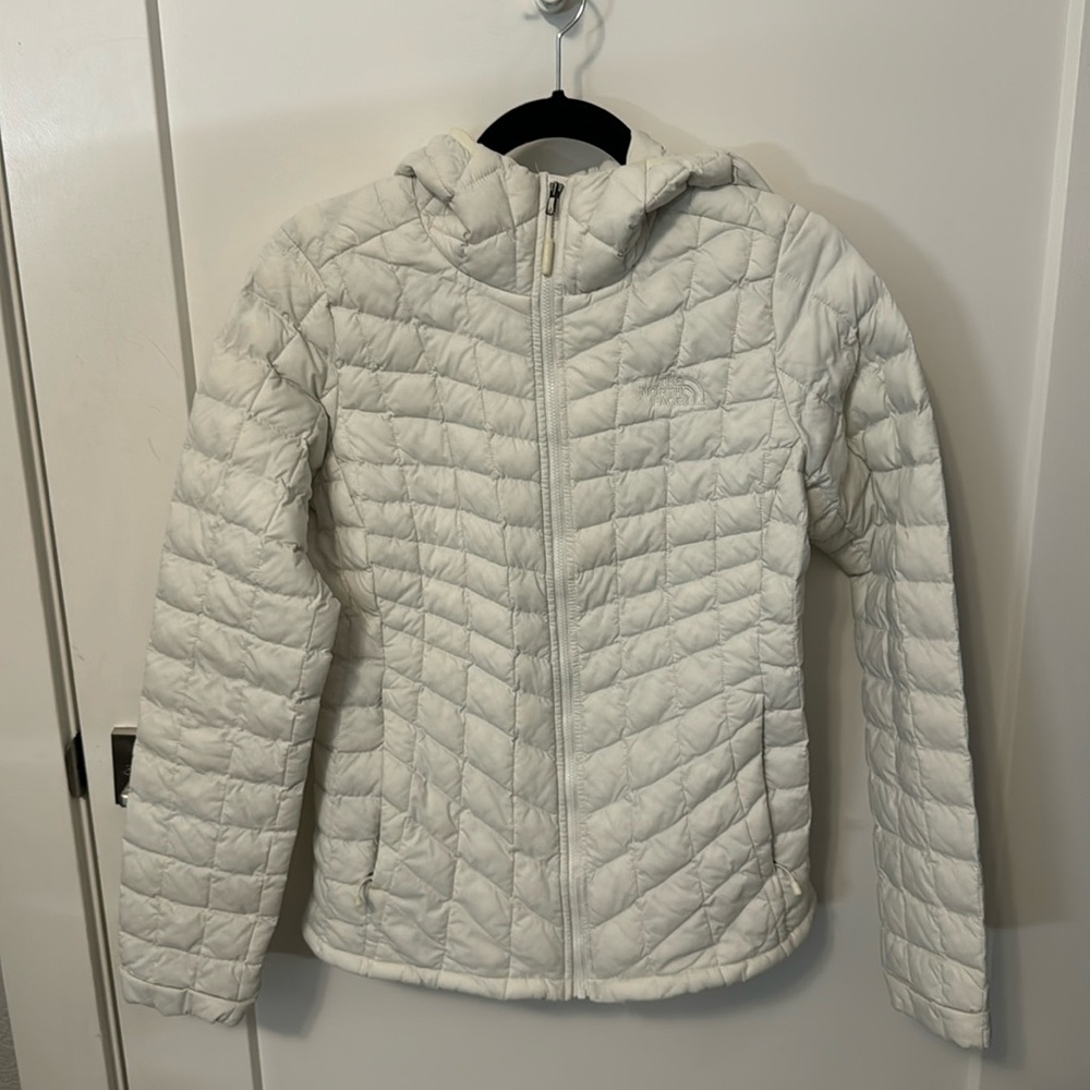 The North Face white down puffer